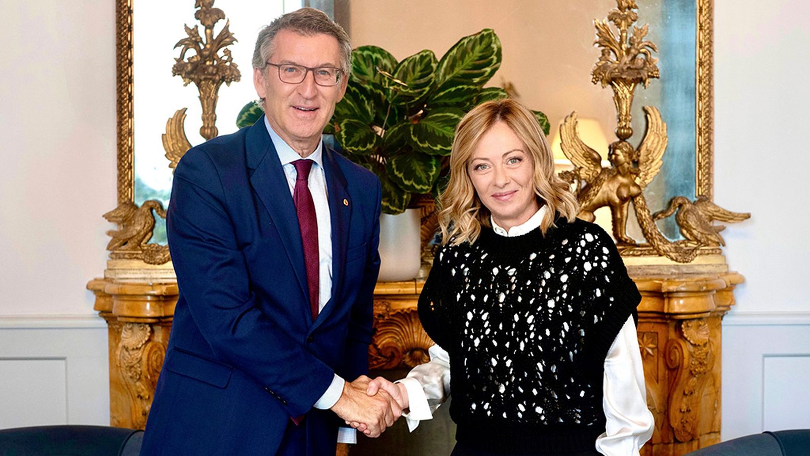 Alberto Núñez Feijóo se reúne con Giorgia Meloni
