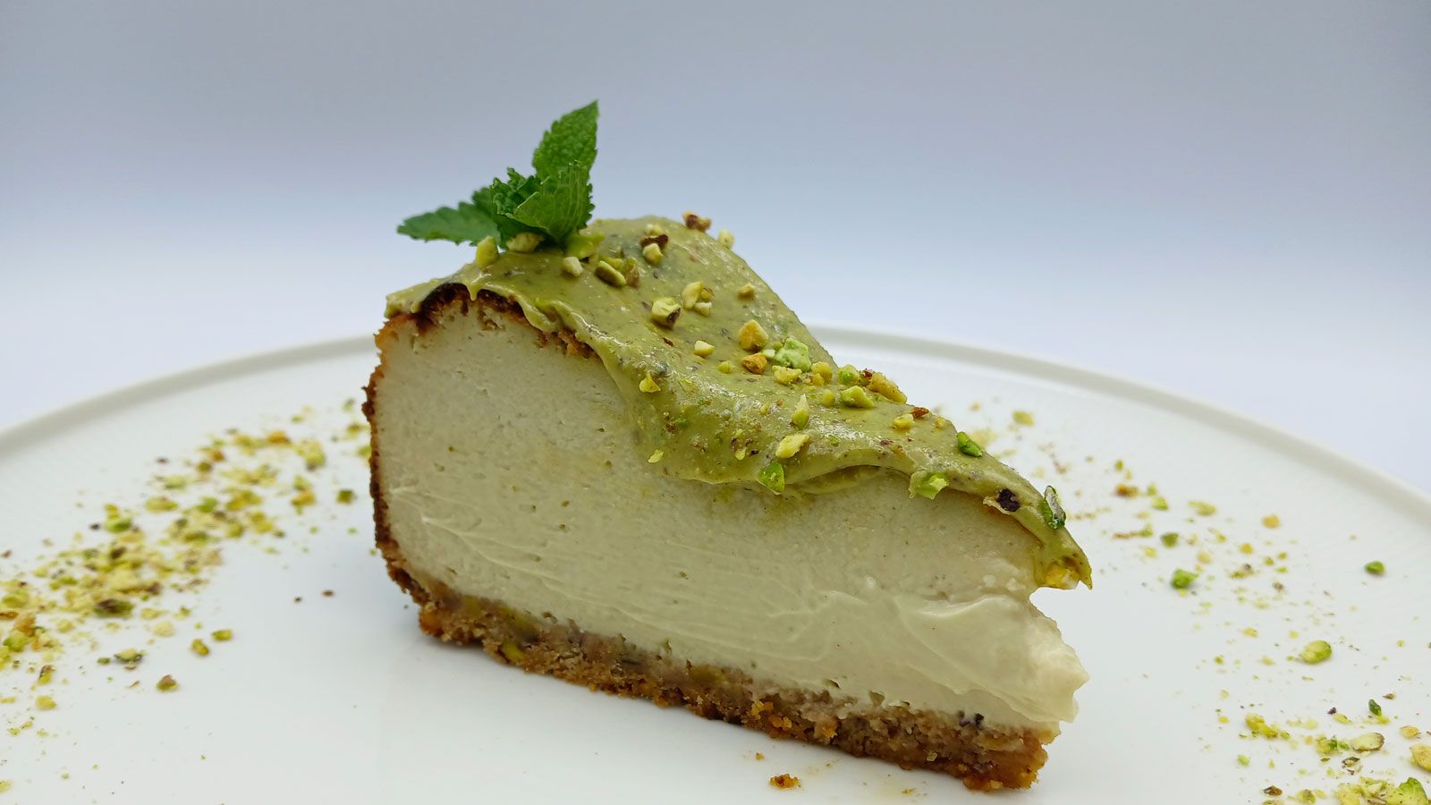 Cómetelo: Tarta de queso y pistacho