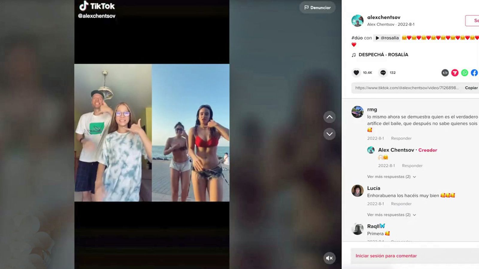 Un padre y su hija hacen la coreografía de 'Despechá' en TikTok y los sigue la mismísima Rosalía