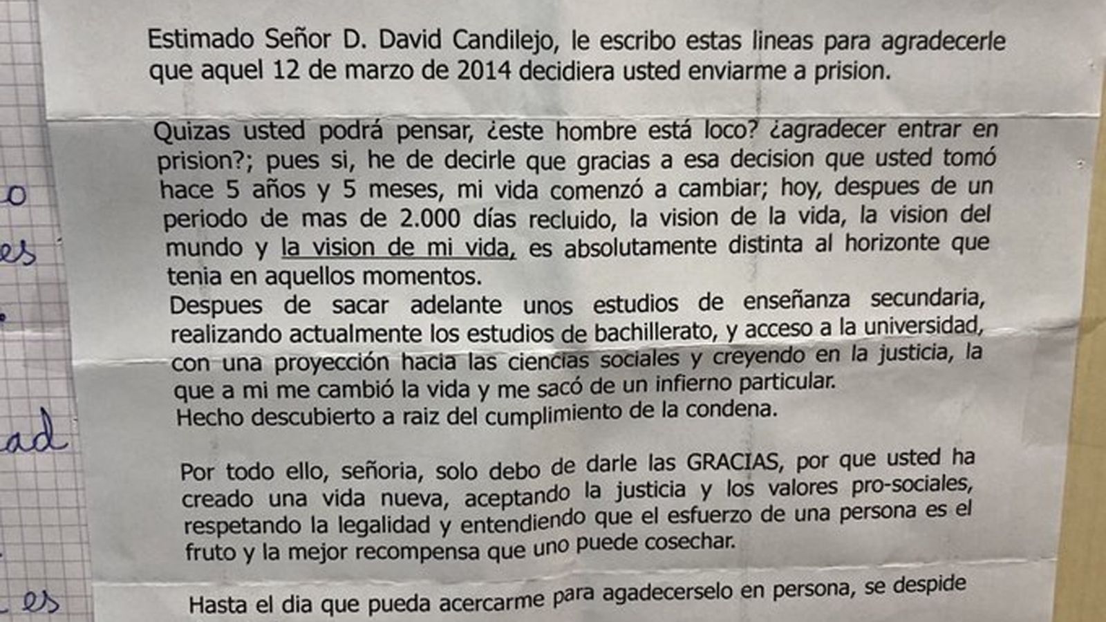 Carta al juez