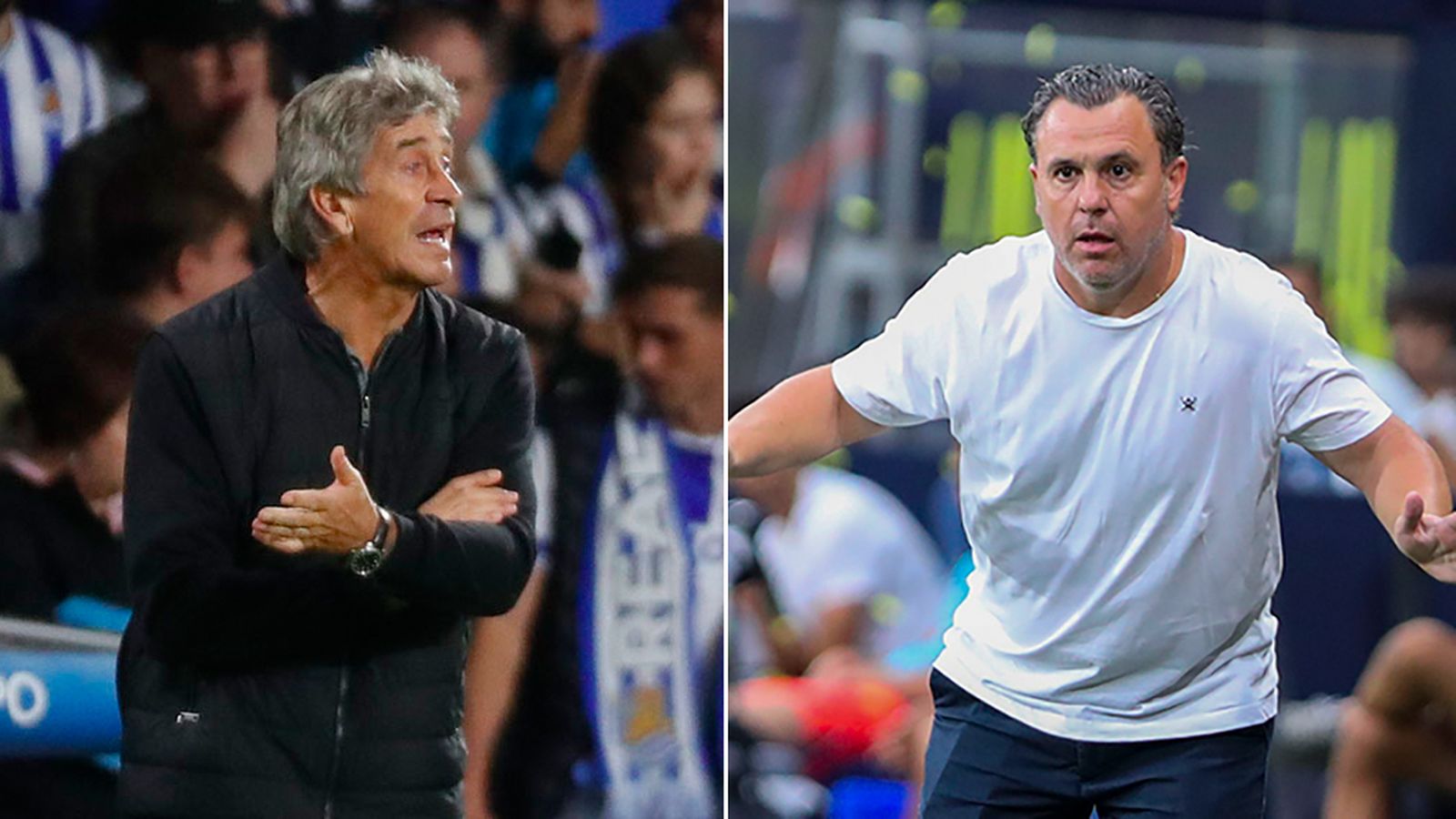 Pellegrini y Sergio, entrenadores de Betis y Cádiz