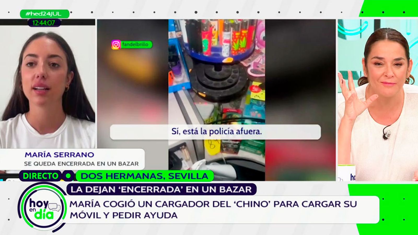 Encerrada en un bazar sin poder salir