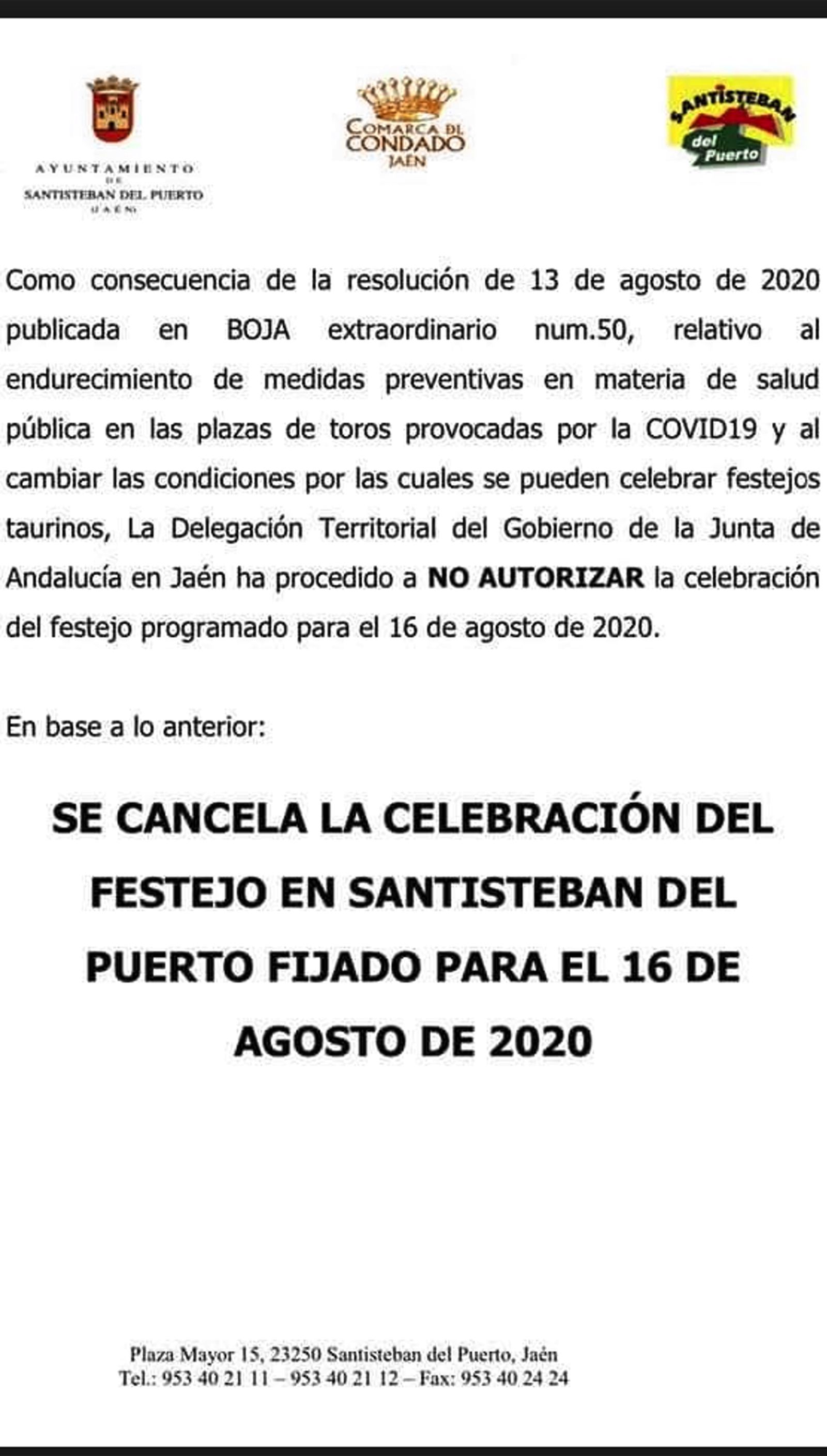 Comunicación Orden Suspensión