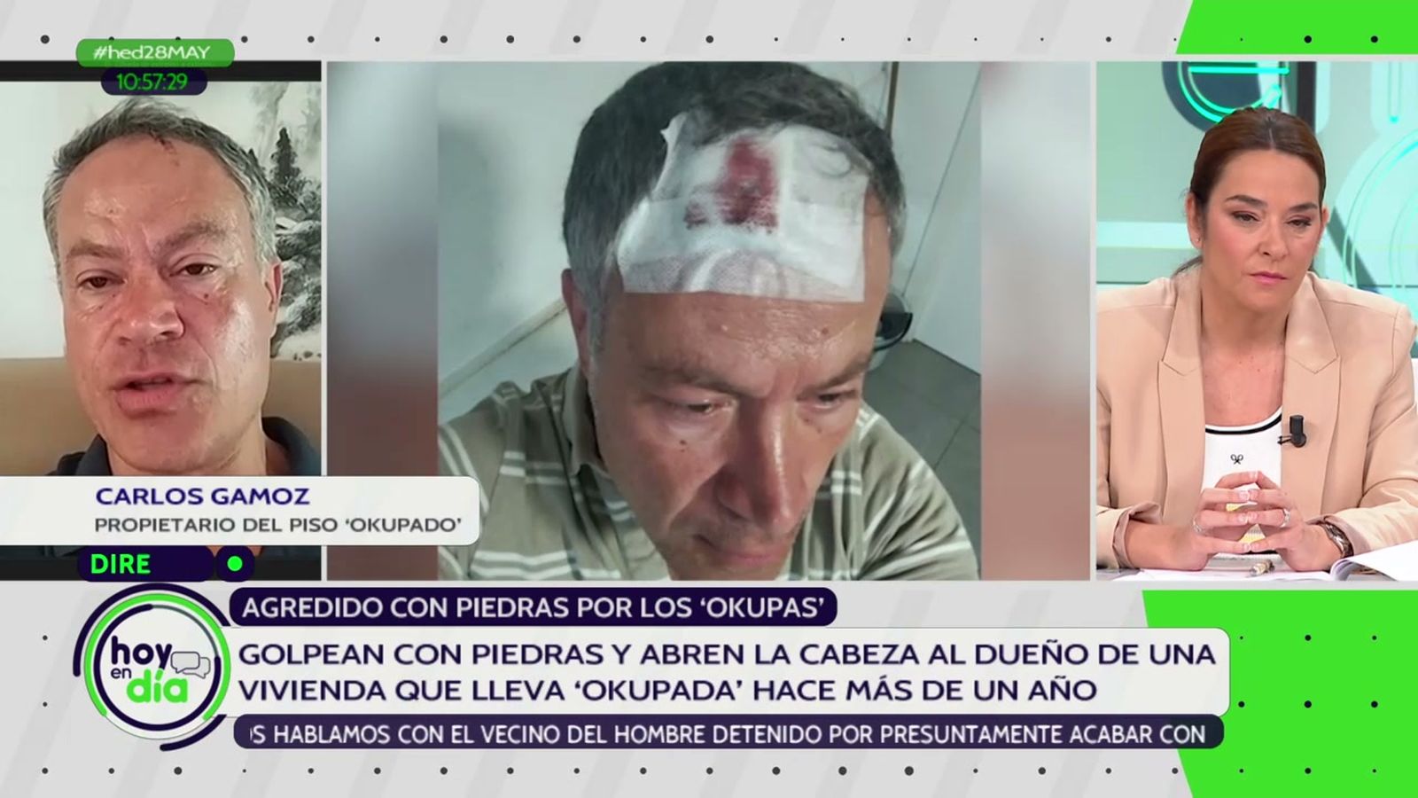 Los okupas le abren la cabeza al propietario de una pedrada
