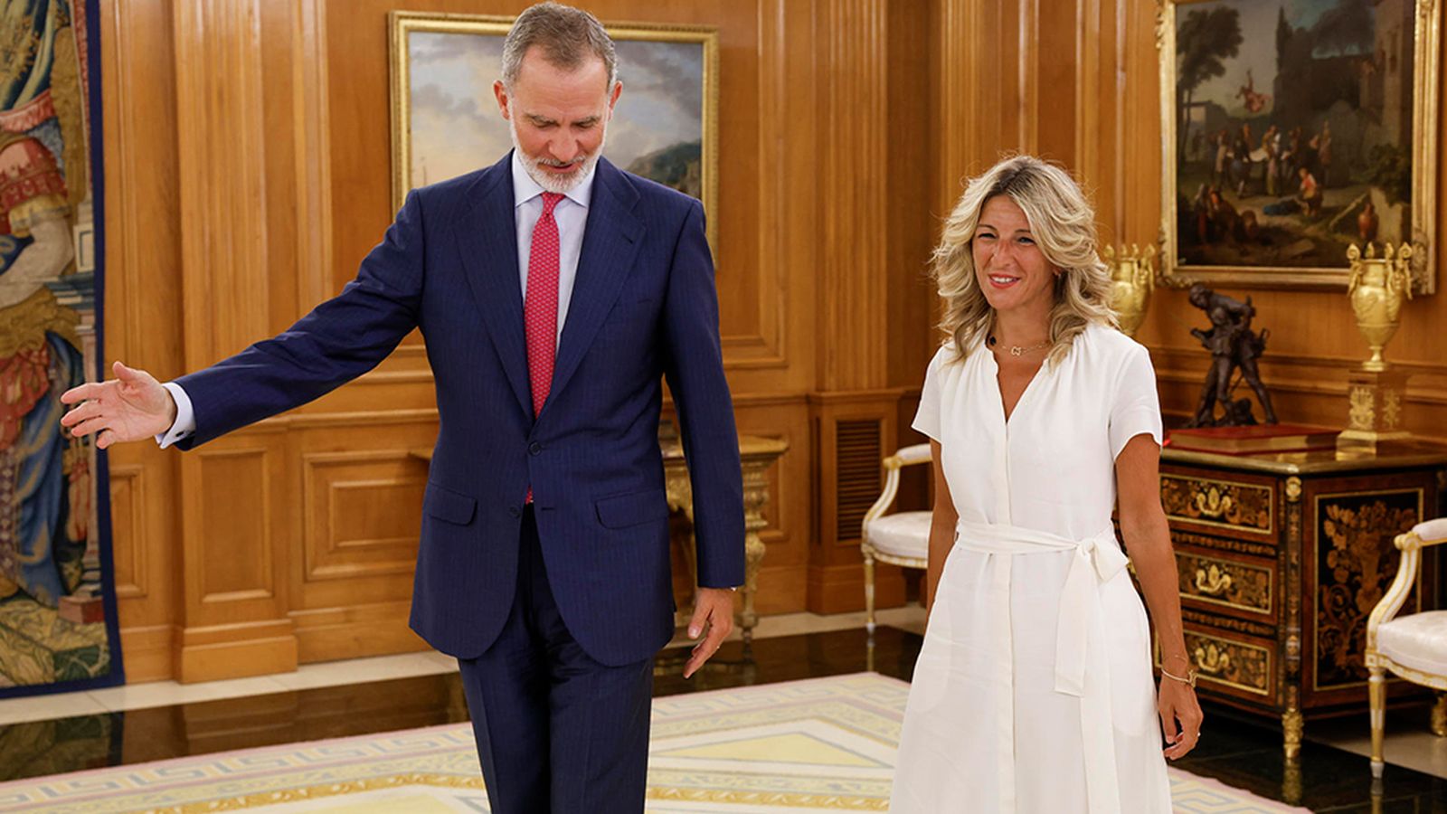 Yolanda Díaz con el rey