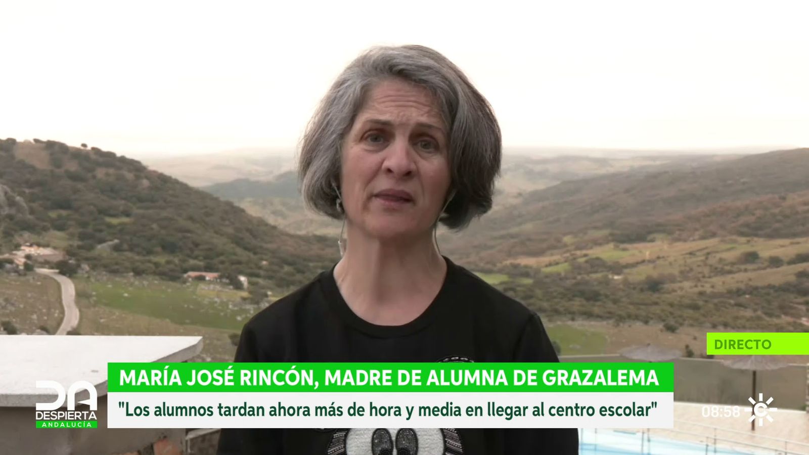 María José Rincón, de Grazalema, pide el arreglo de la carretera a Ubrique