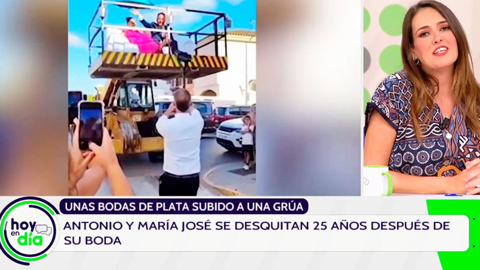 Bodas de plata en una grúa