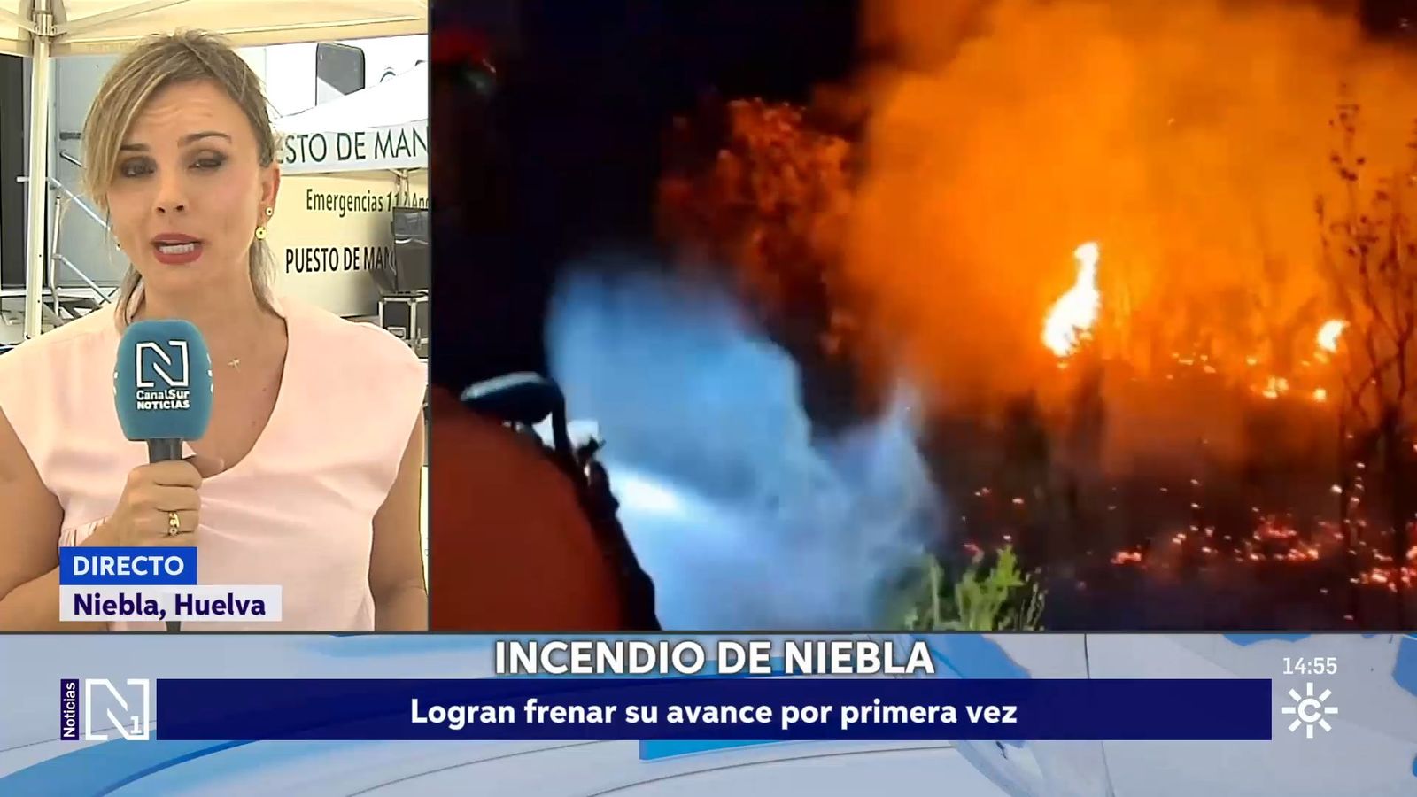 Evolución favorable del incendio de Niebla