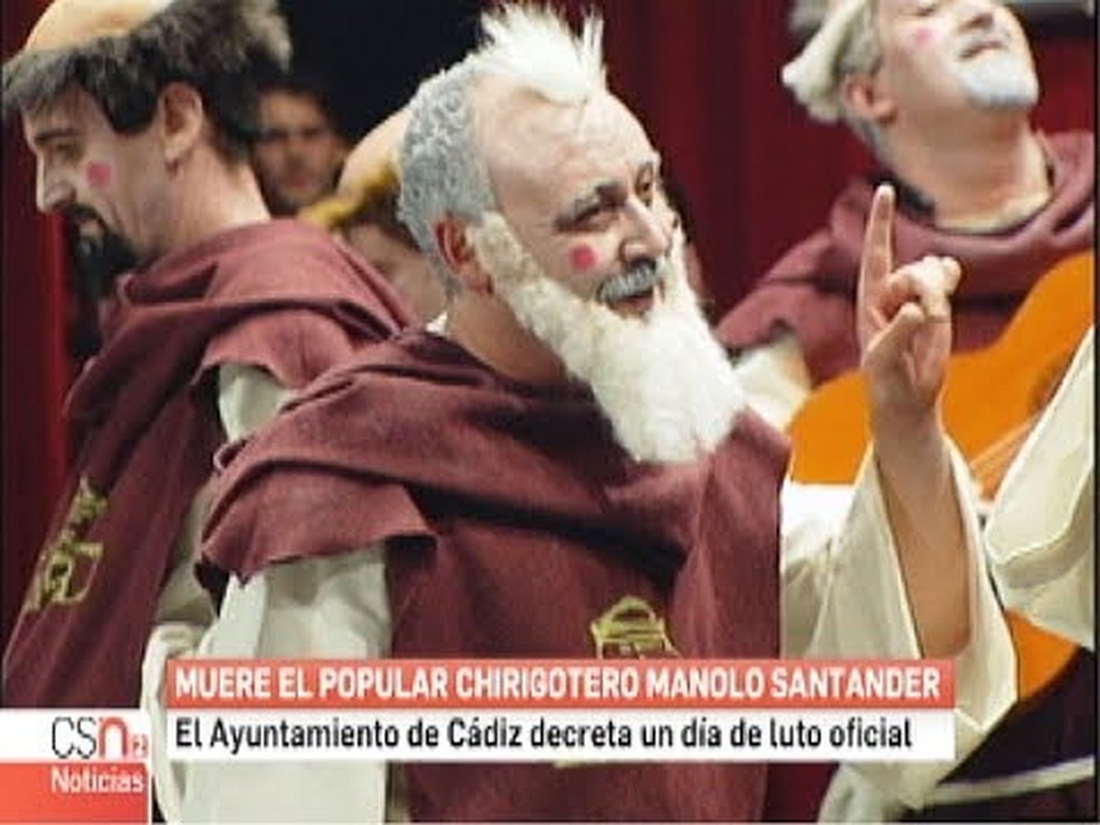 El chirigotero Manolo Santander y el luto en el Carnaval de Cádiz