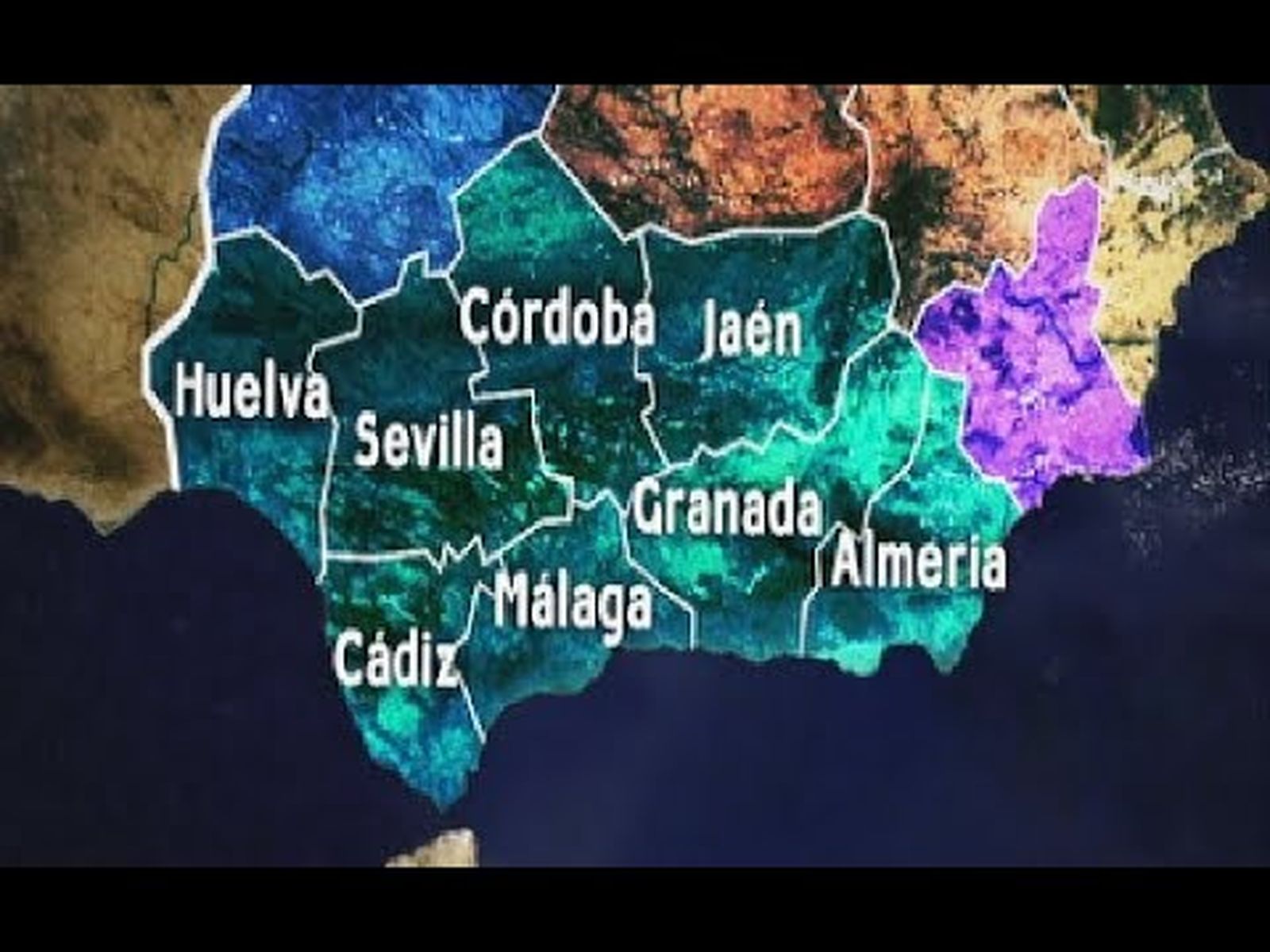 Andalucía: división en provincias en 1833