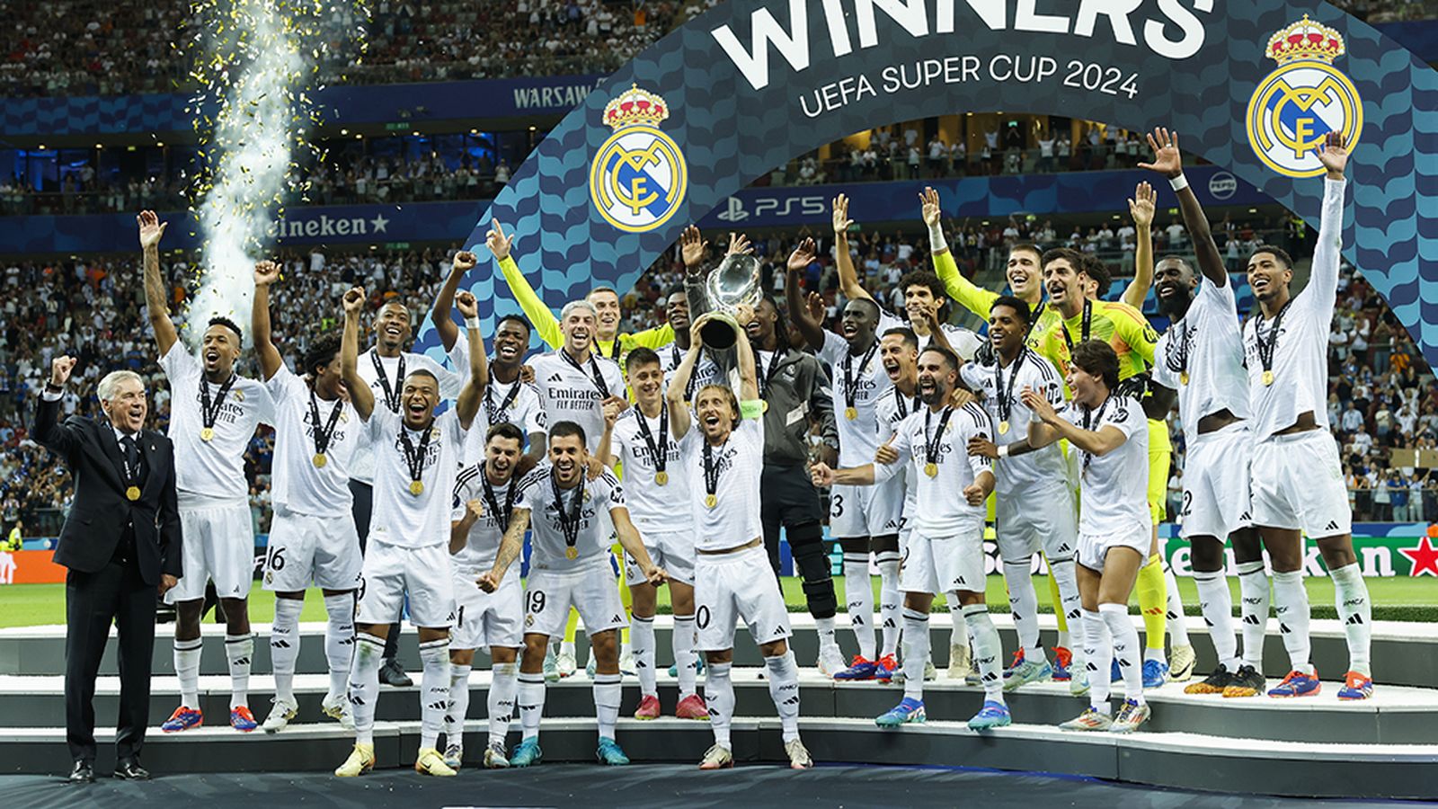 El Madrid gana la Supercopa en el debú de Mbappé