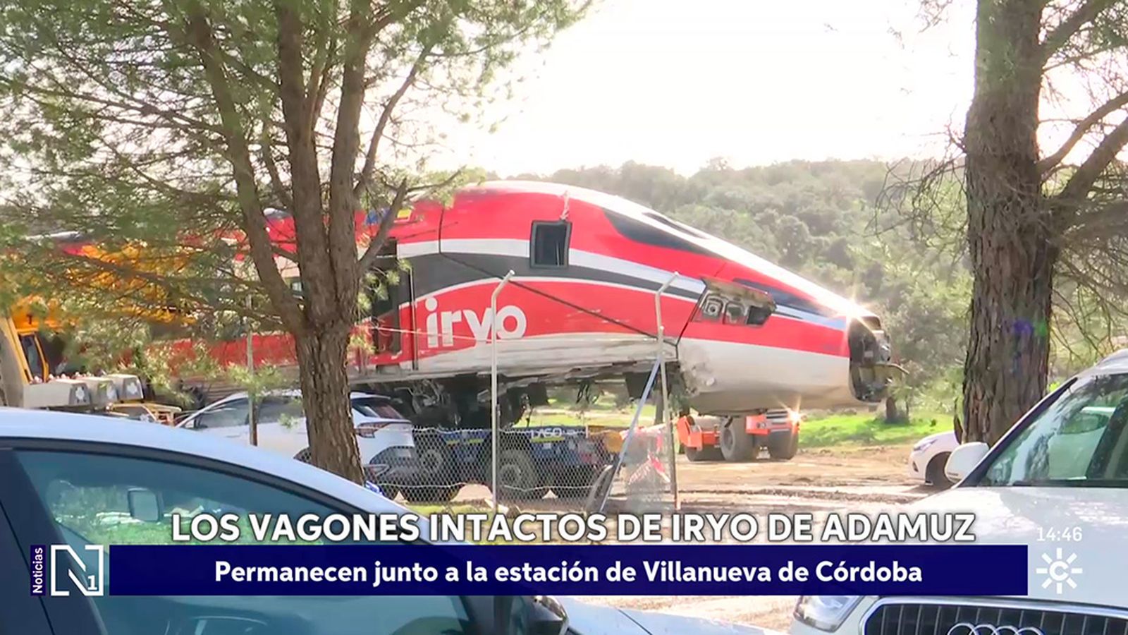 Los vagones intactos del iryo están en Villanueva de Córdoba