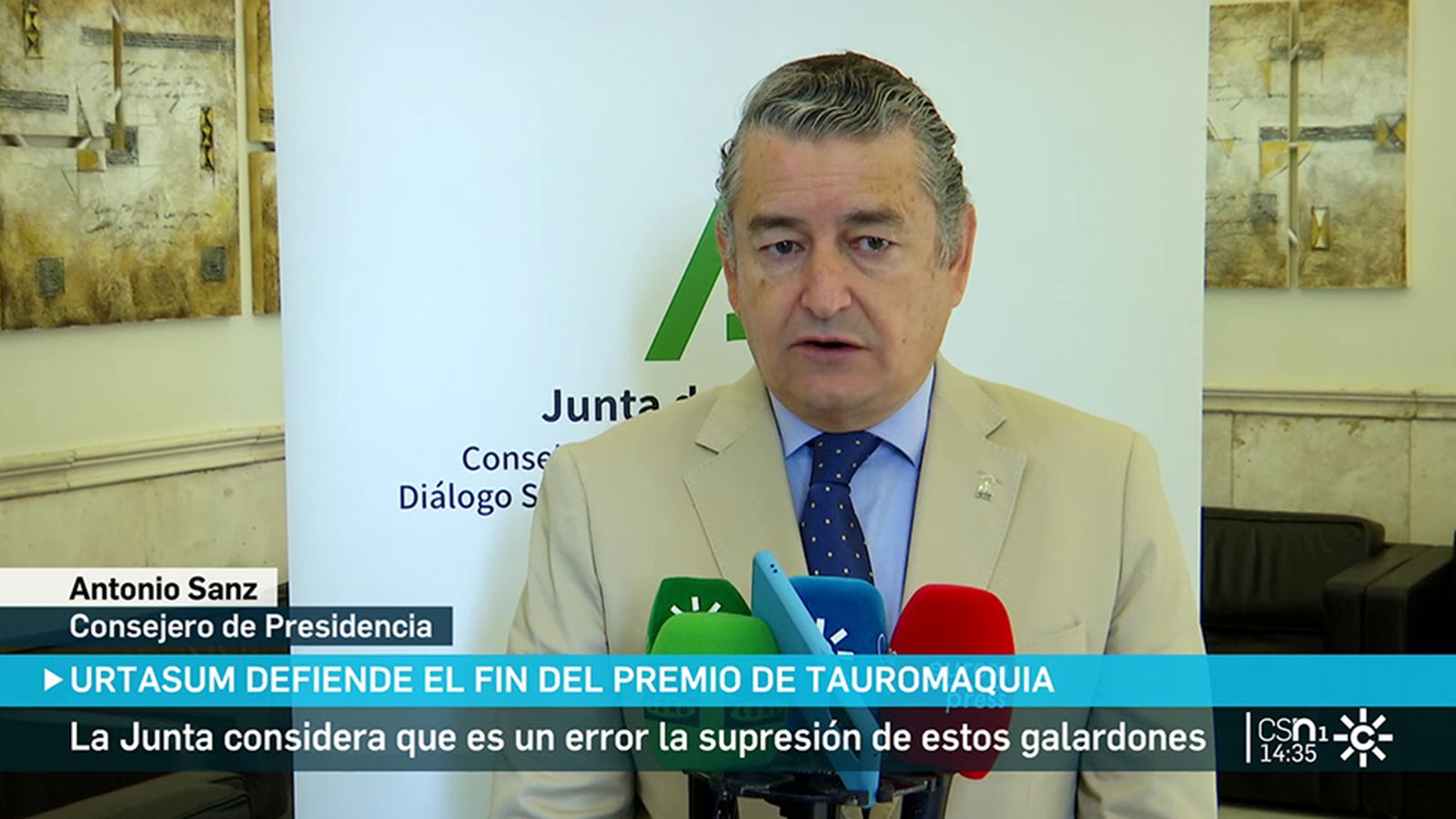 Sanz critica la supresión del premio de la tauromaquia