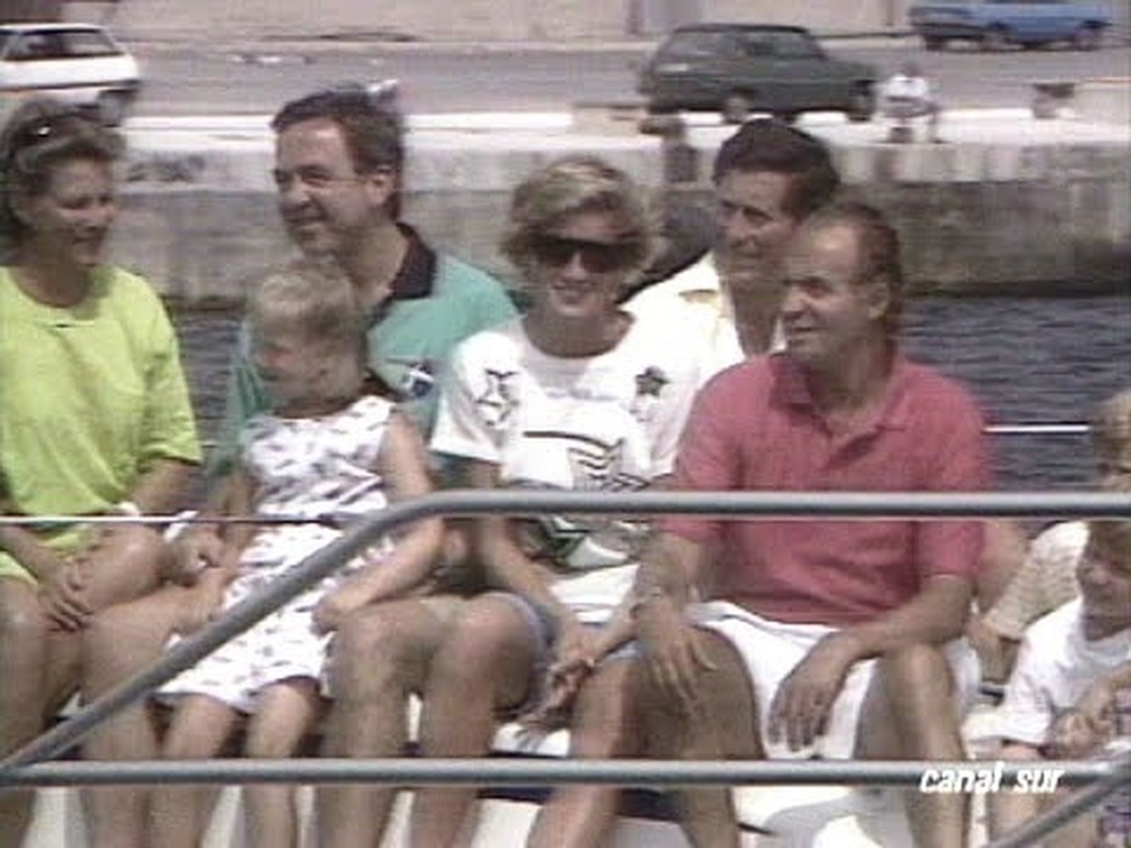 Lady Di con los Reyes, en Mallorca