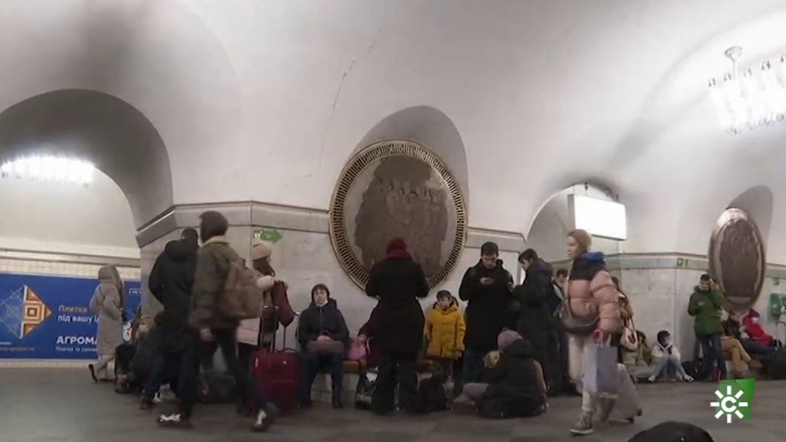 Refugiados en el metro en Ucrania