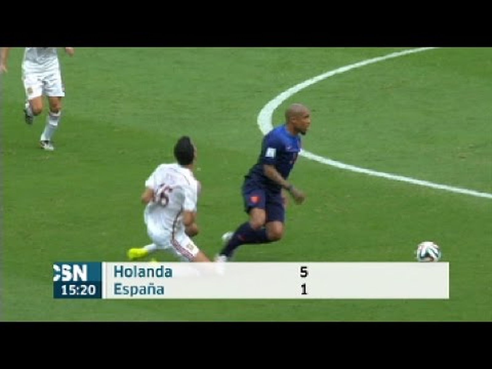 Goleada de Holanda a España en el Mundial de Fútbol de Brasil 2014