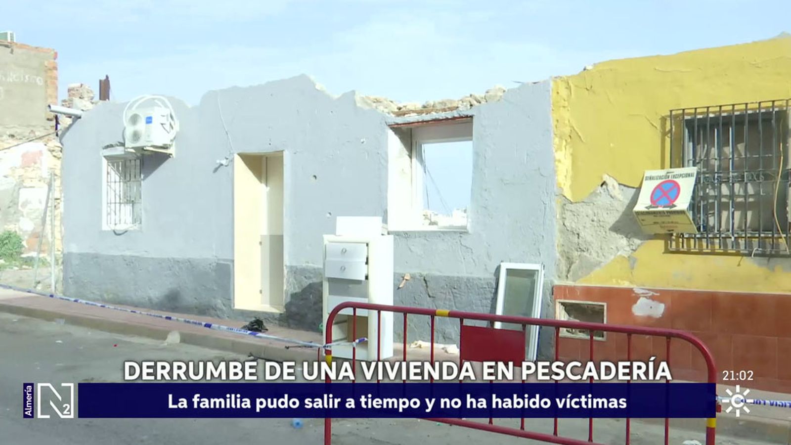 derrumbe de una casa en Pescadería en Almería