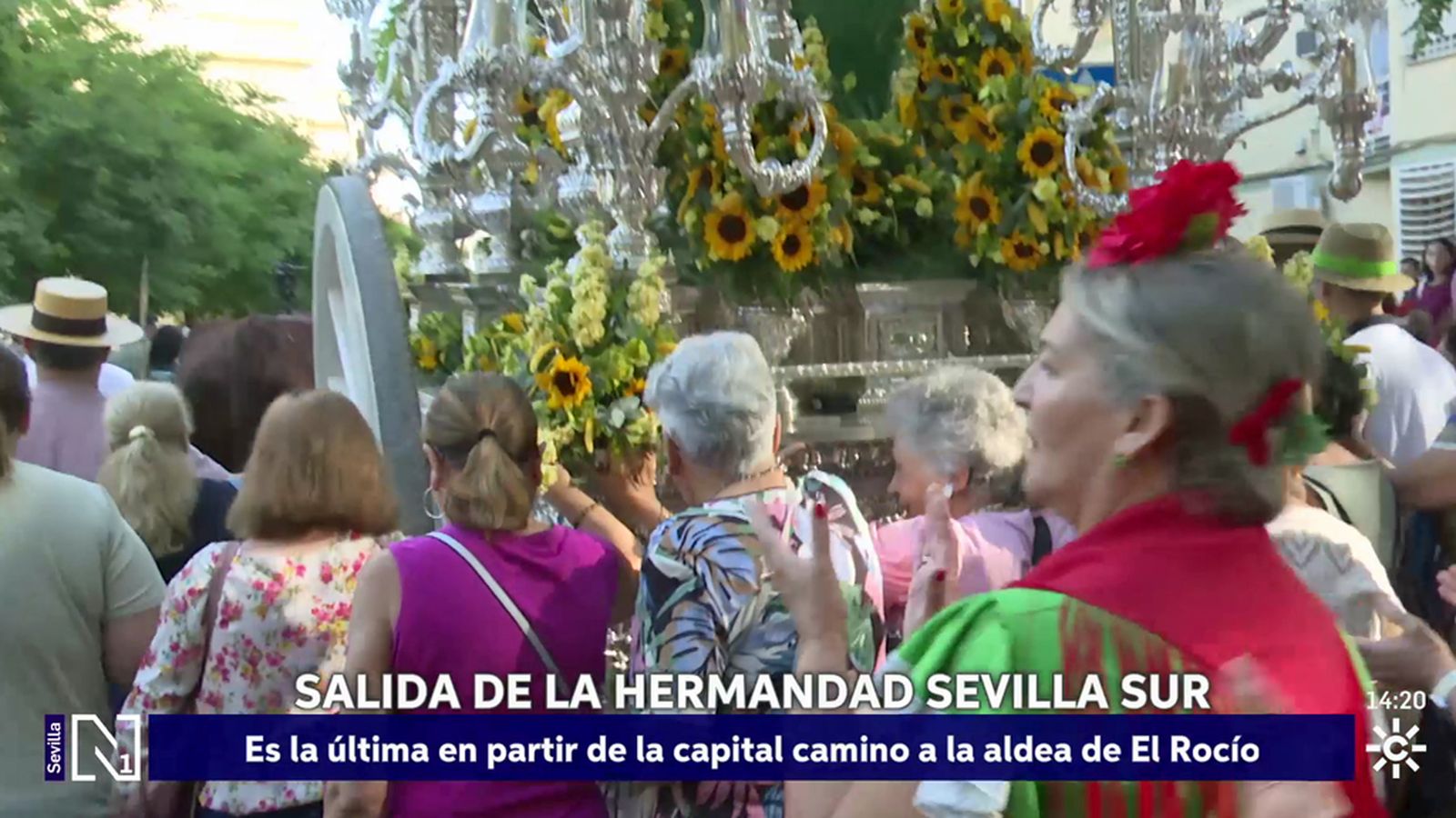 La hermandad de Sevilla Sur, la última en salir de la ciudad hacia el Rocío