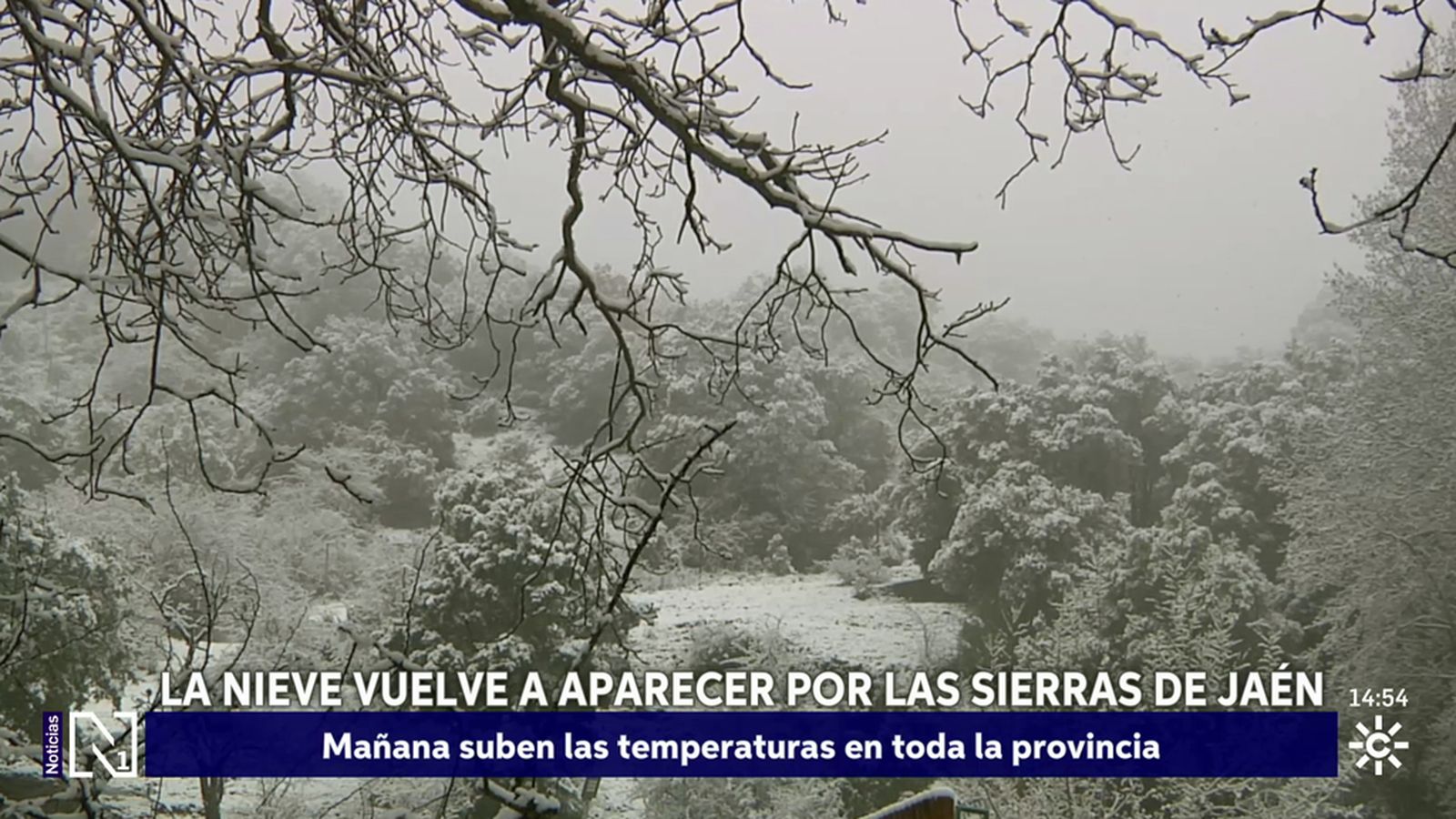 La nieve vuelve a teñir de blanco las sierras de Jaén
