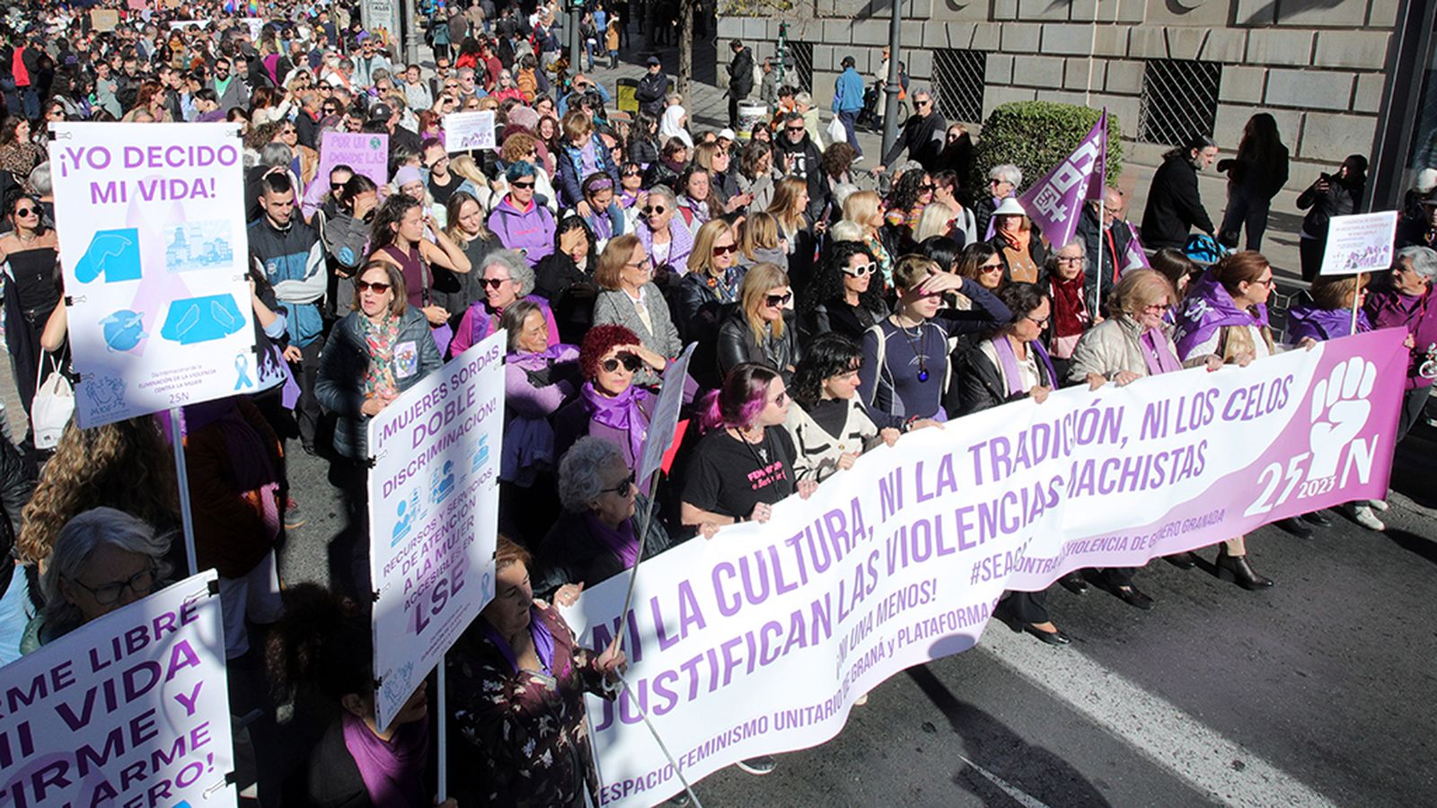 Manifestación en Granada por el 25N