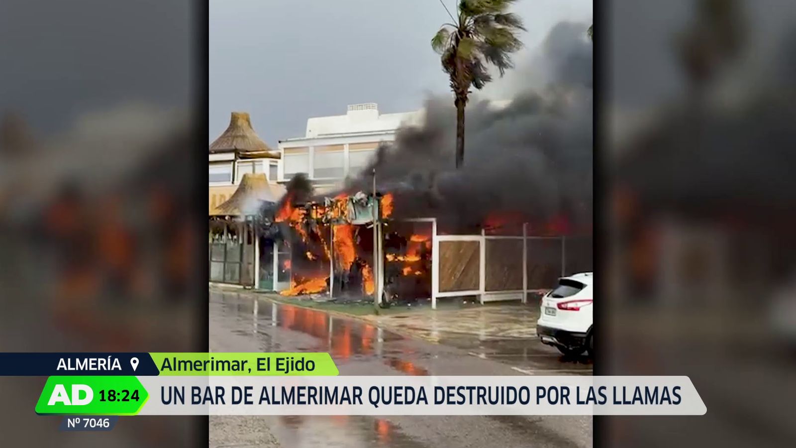 Incendio en un bar de Almerimar
