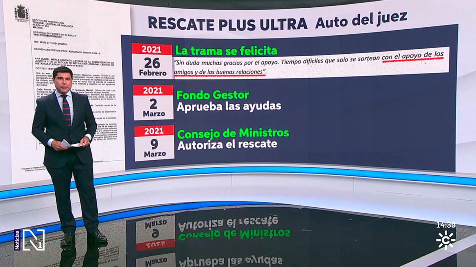 La trama conoció del rescate de Plus Ultra dos semanas antes de concederse