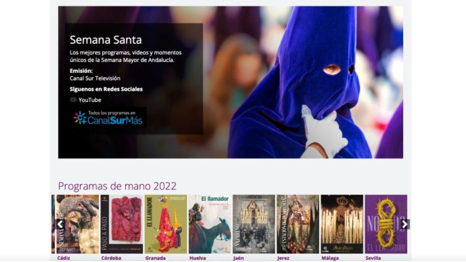 Programa de mano Semana Santa 2022