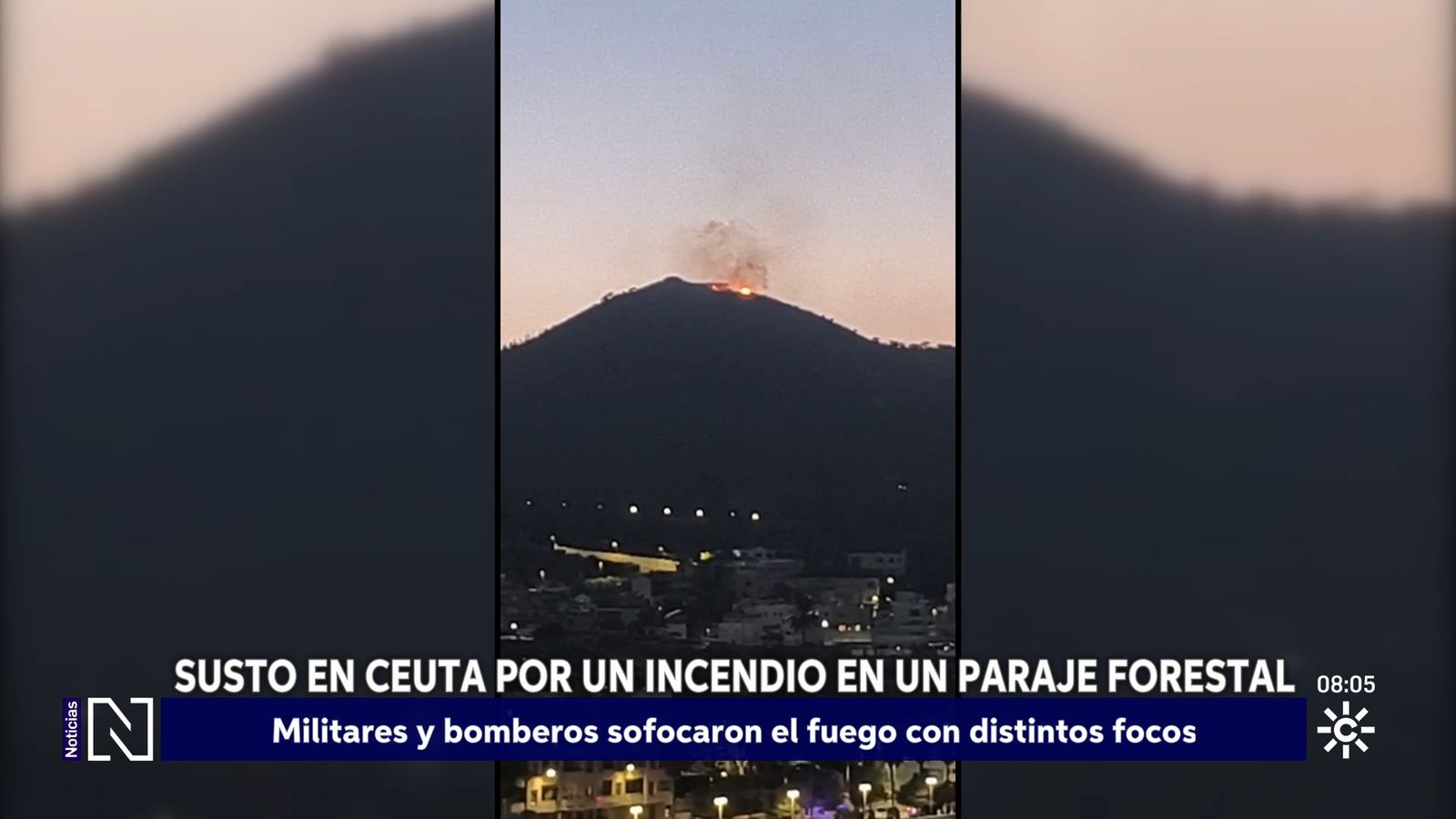 Incendio en el monte La Tortuga de Ceuta