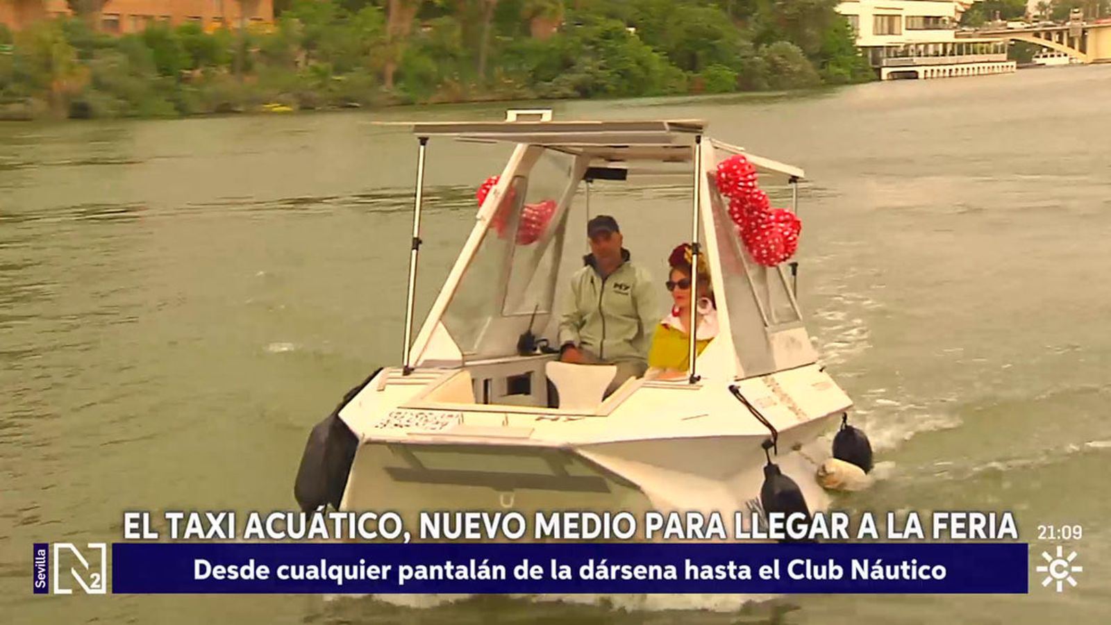 Taxi acuático para llegar a la feria