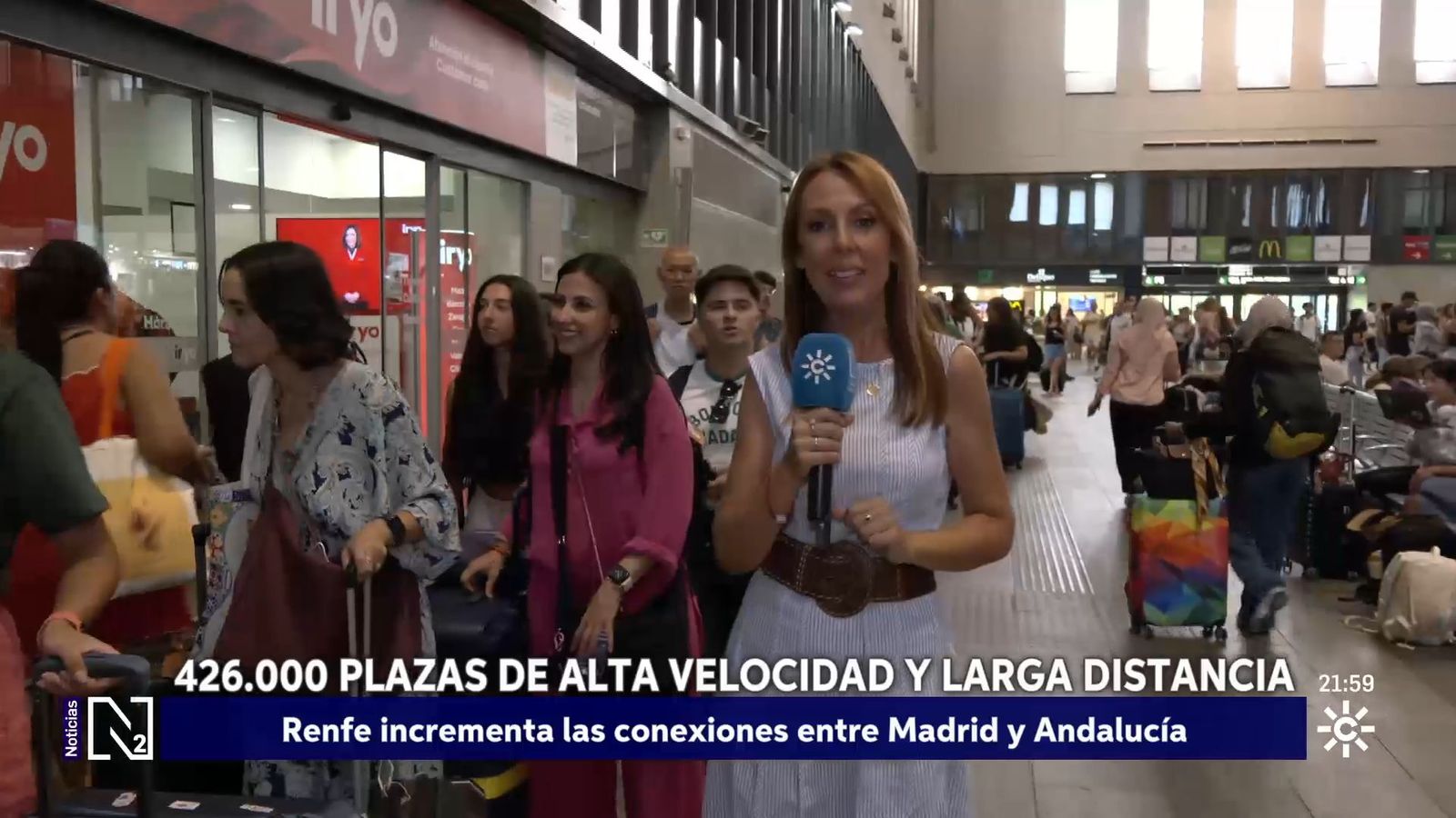 Gran trasiego de viajeros en las estaciones de tren andaluzas