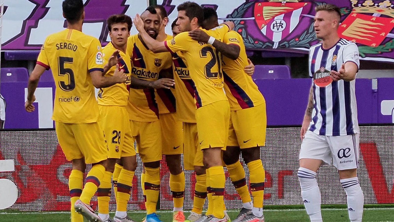 Gol Vidal Barcelona partido Valladolid
