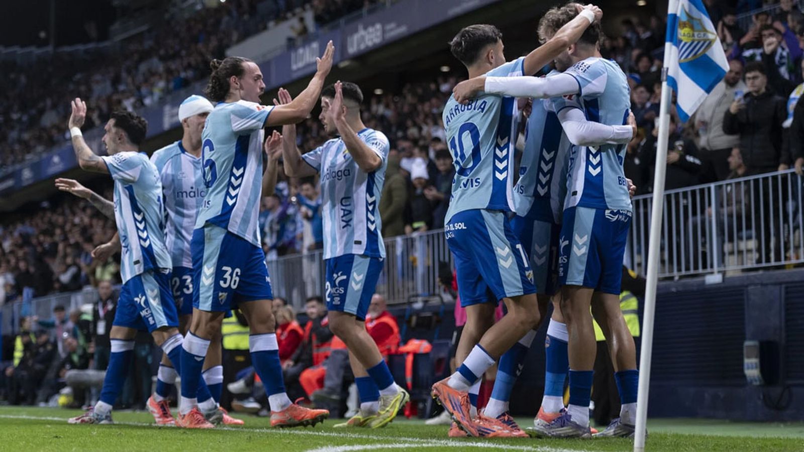 Málaga Mirandés celebración gol