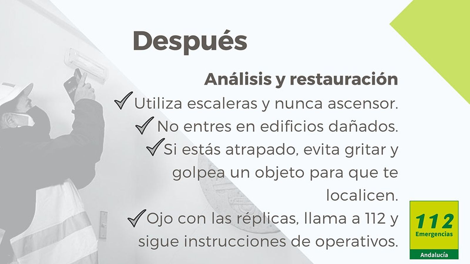 Consejos de 112 ante los terremotos