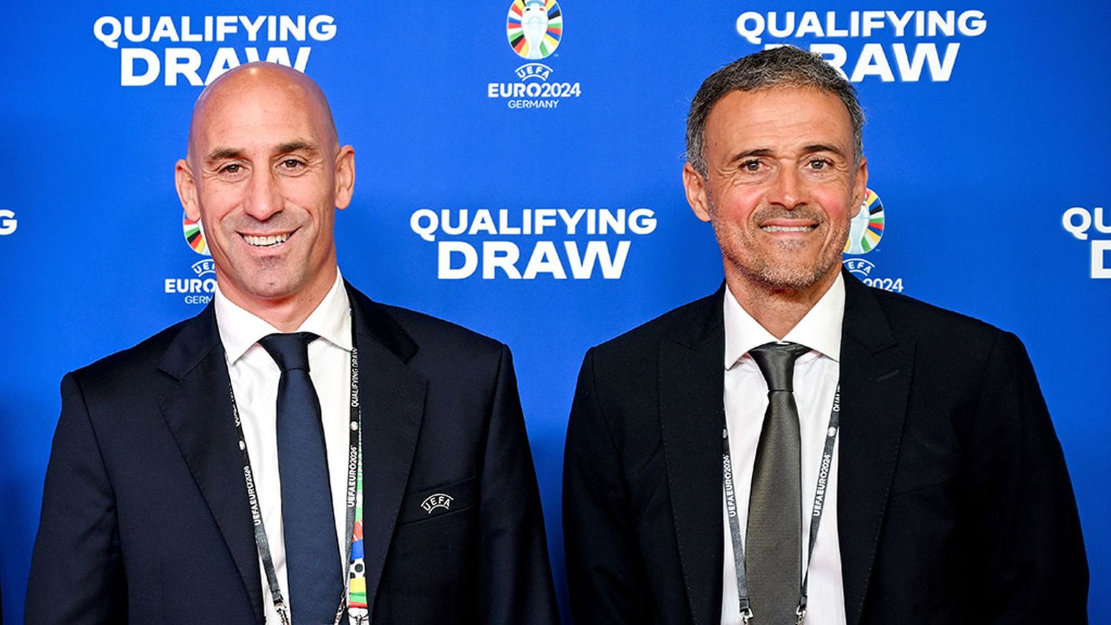 Luis Enrique y Lis Rubiales en el,sorteo de la Eurocopa 2024