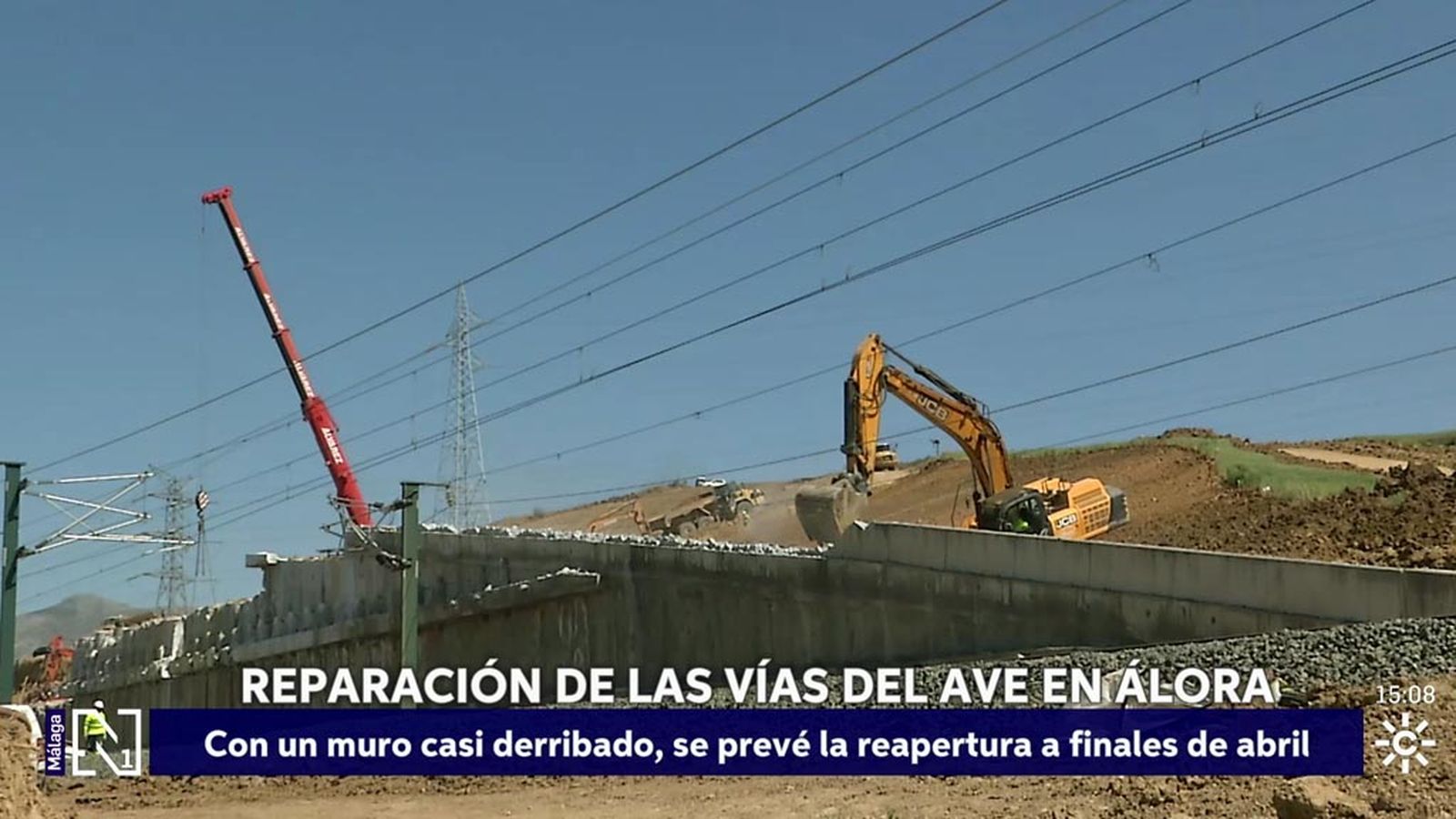 Siguen a buen ritmo las obras del tramo de AVE cortado en Álora