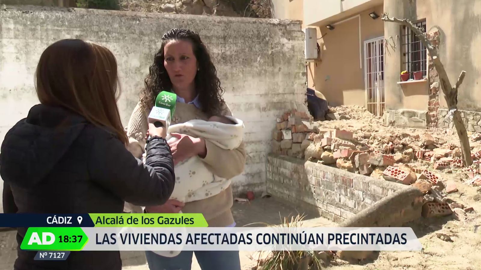 Viviendas precintadas en Alcalá de los Gazules desde el tren de borrascas
