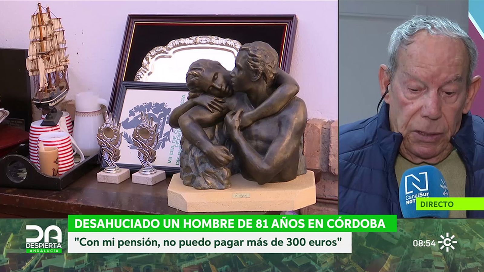 Juan tiene 81 años y ha sido desahuciado de su vivienda en Córdoba