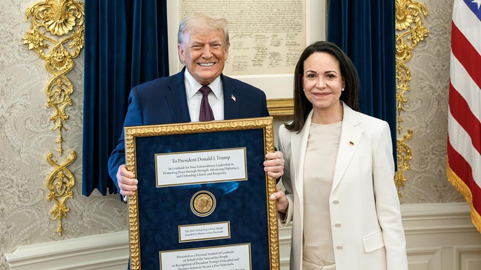 foto Corina Machado y Donald Trump