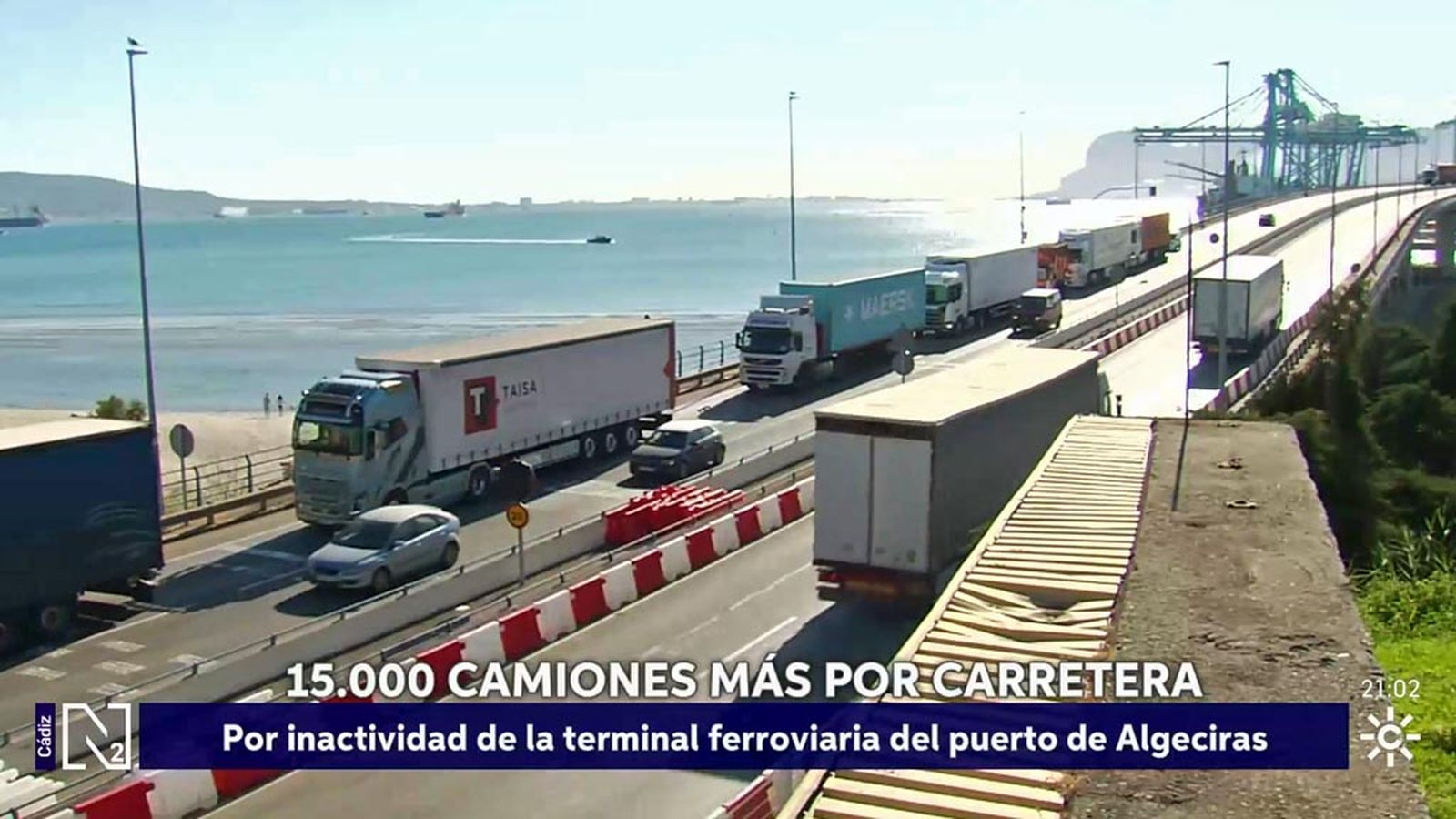 La inactividad de la terminal ferroviaria del Puerto de Algeciras añade 15.000 camiones más por carretera