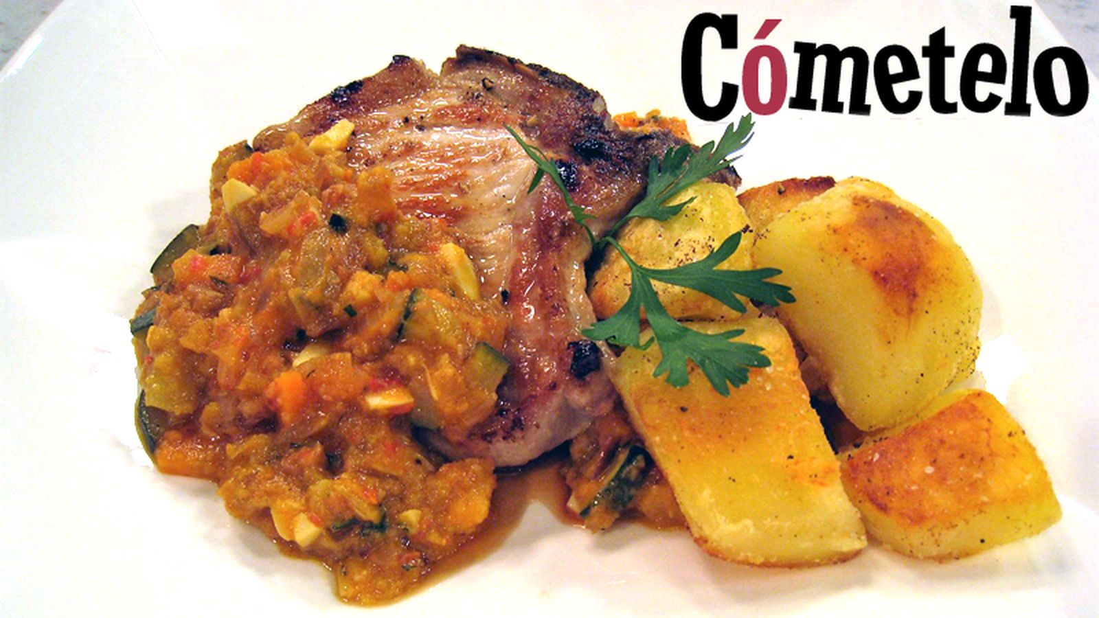 Cómetelo Chuleta de Cerdo en salsa con patatas