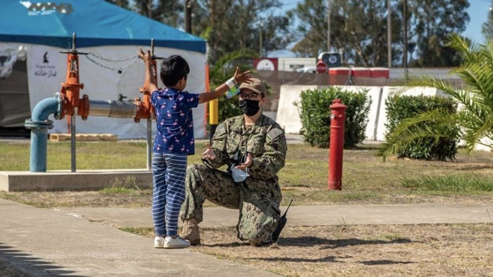 Afganos en la base de Rota