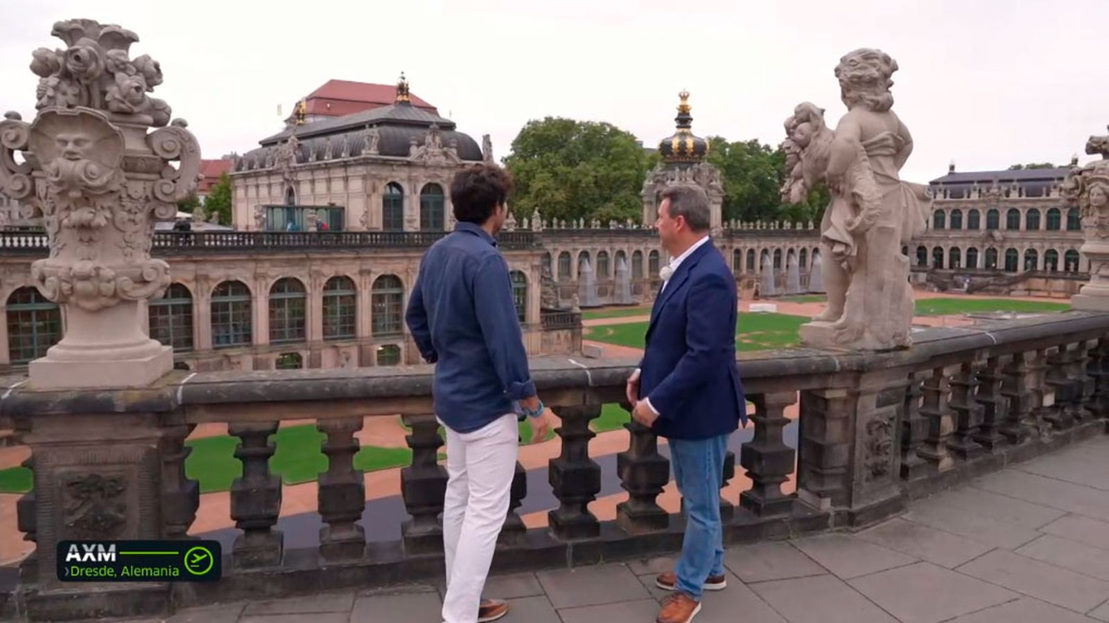 Manuel nos enseña el Zwinger, en Dresde, un majestuoso complejo palaciego barroco que alberga museos y jardines