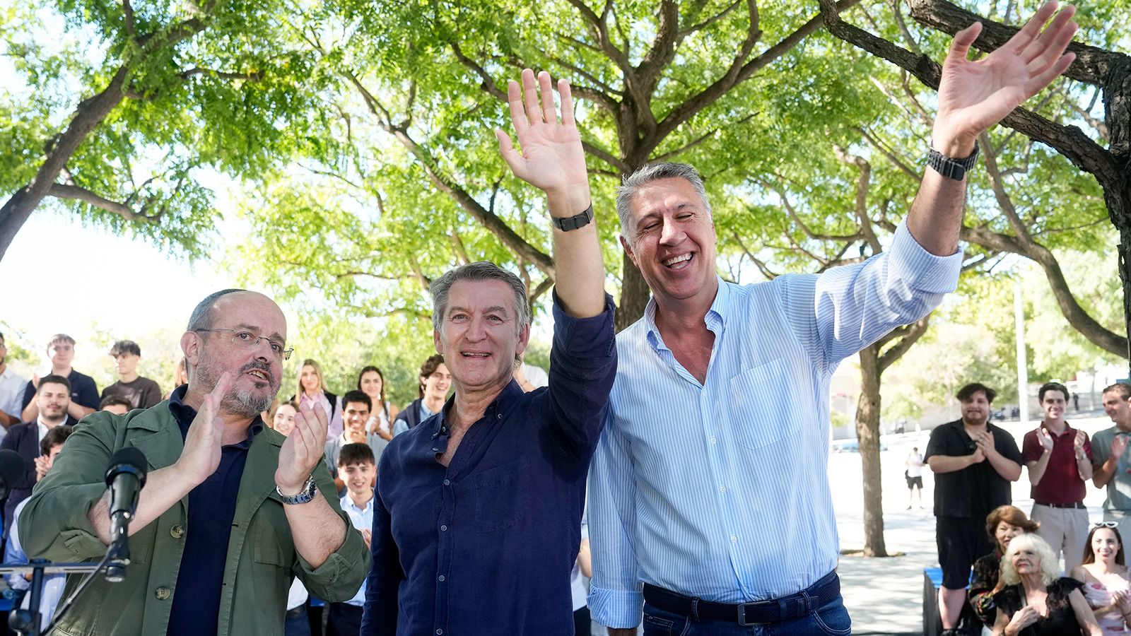 Feijóo en un acto con García Albiol