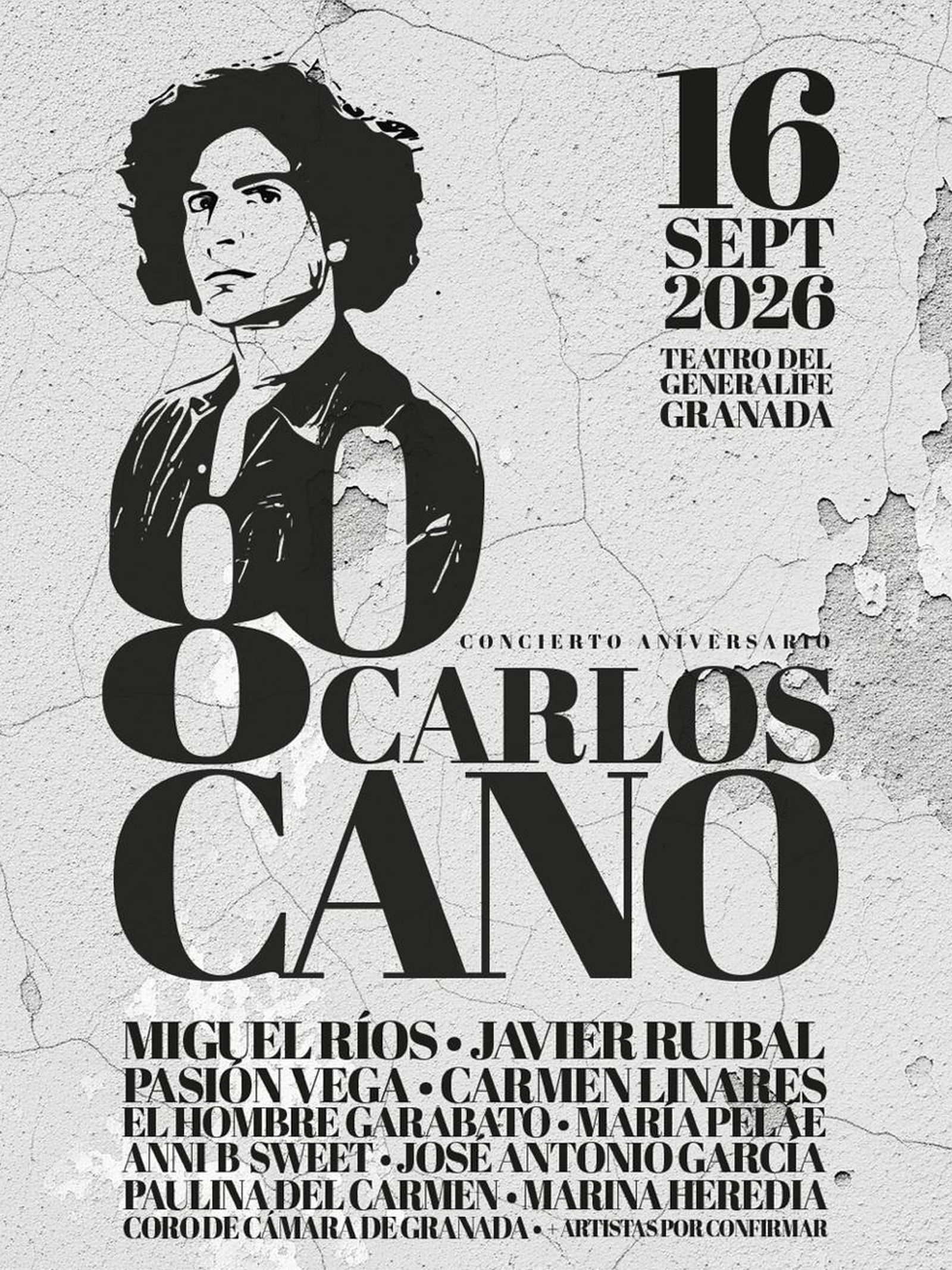 Cartel Concierto 80 Aniversario de Carlos Cano