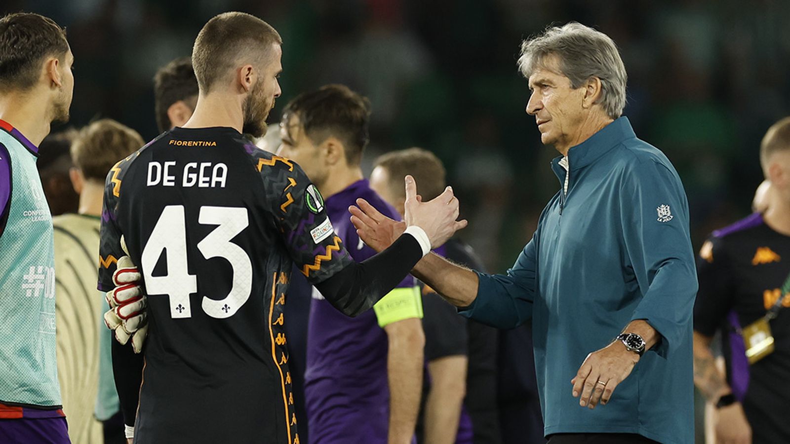 Pellegrini con De Gea