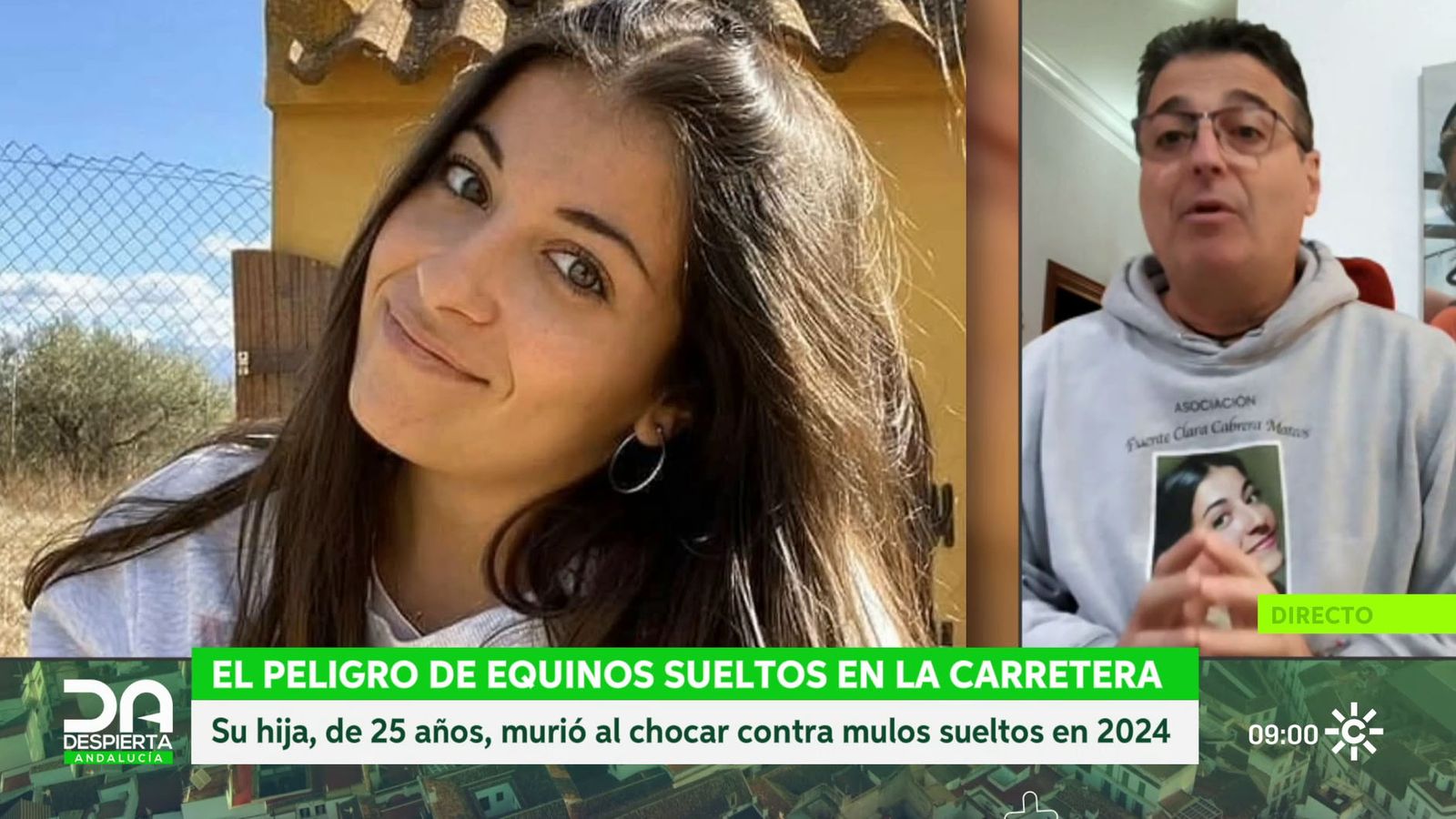 José Antonio, padre de Fuente Clara, que murió en un accidente por mulos sueltos