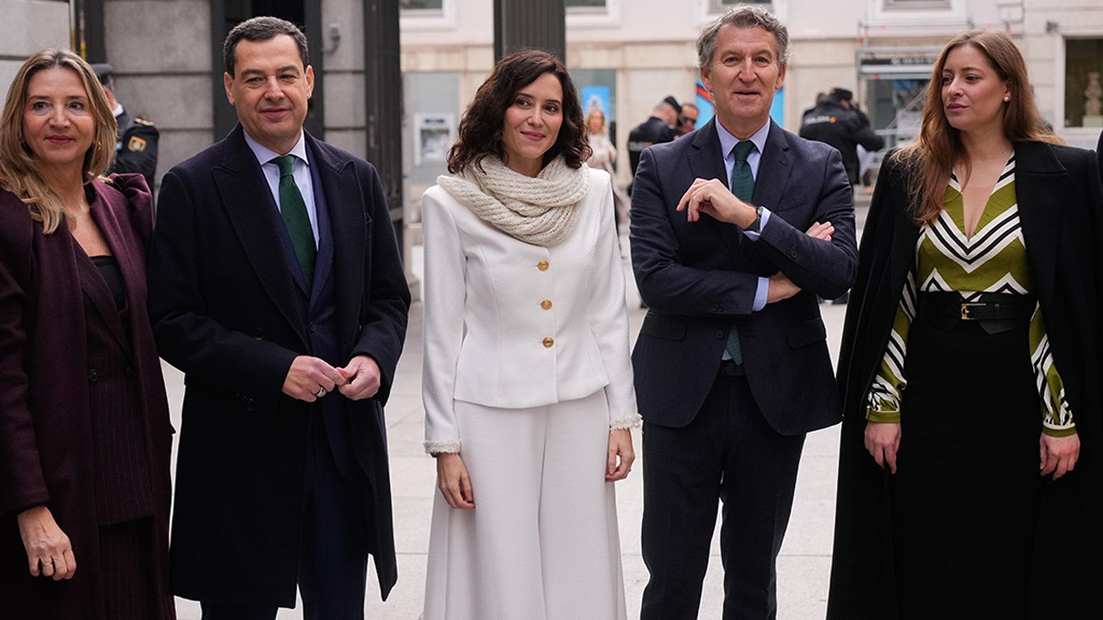 Moreno, Aguirre y Feijóo en el día de la Constitución