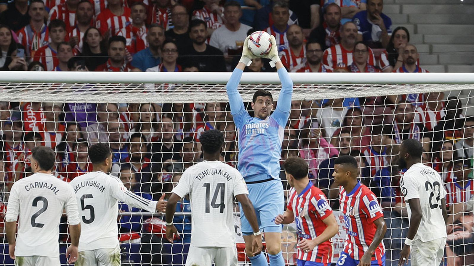 Courtois en el derbi Atlético Real Madrid