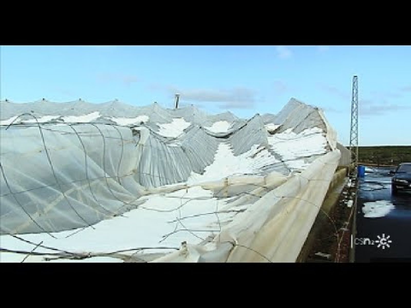 Granizada en invernaderos de Almería: tormenta Gloria