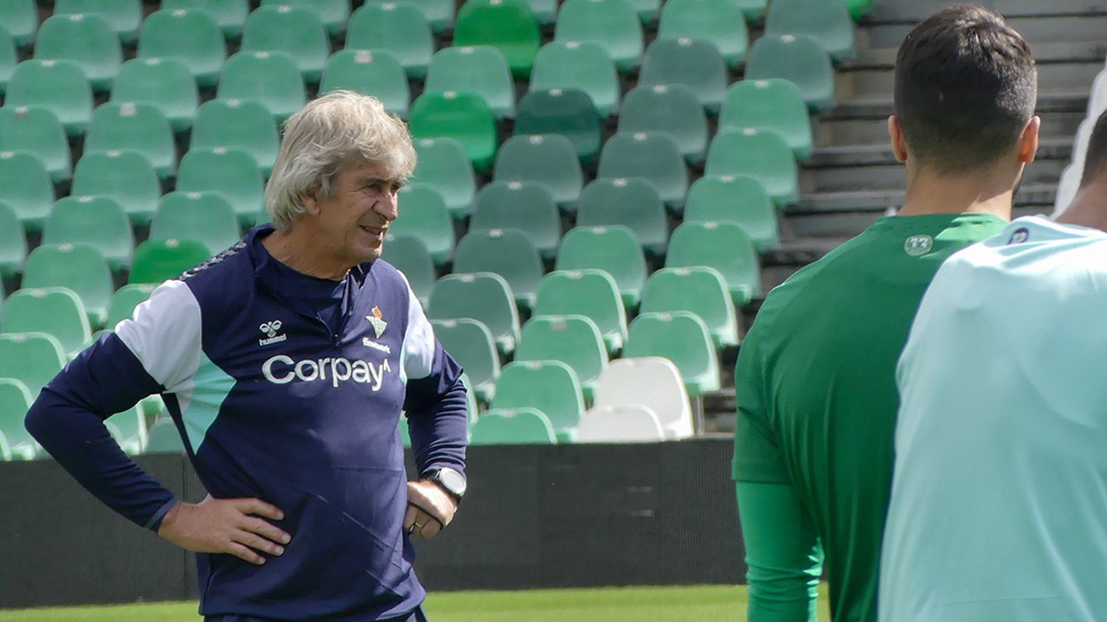 Pellegrini en un entrenamiento